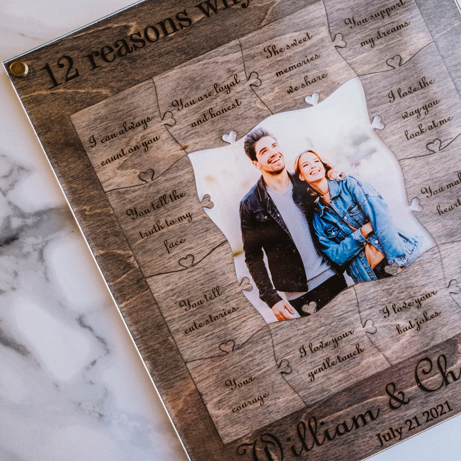 Reasons why i love you Personalized Wooden Puzzle Valentine's Day Gift