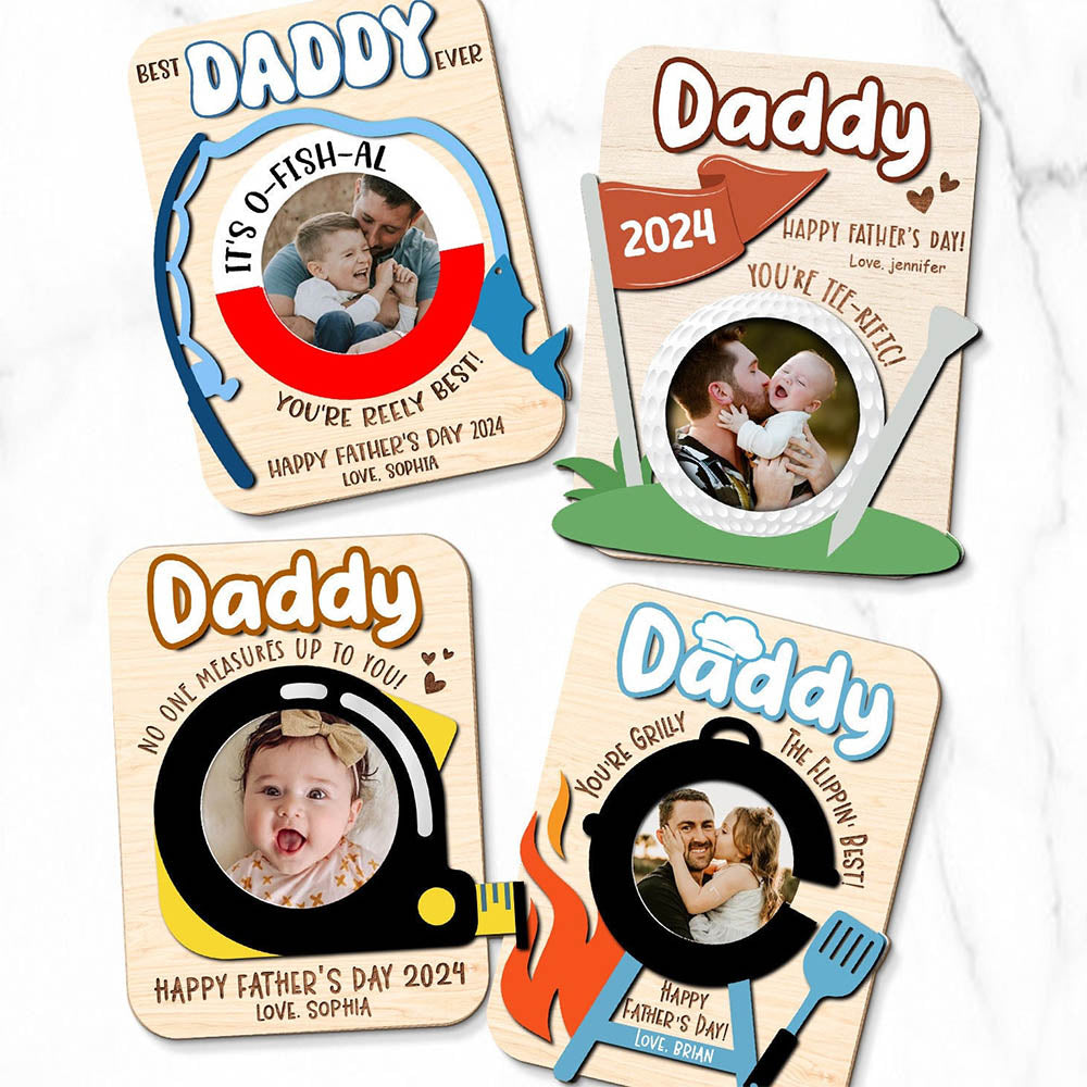 Custom Photo Car Visor Clip Drive Safe Gift for Grandpa for Father's Day