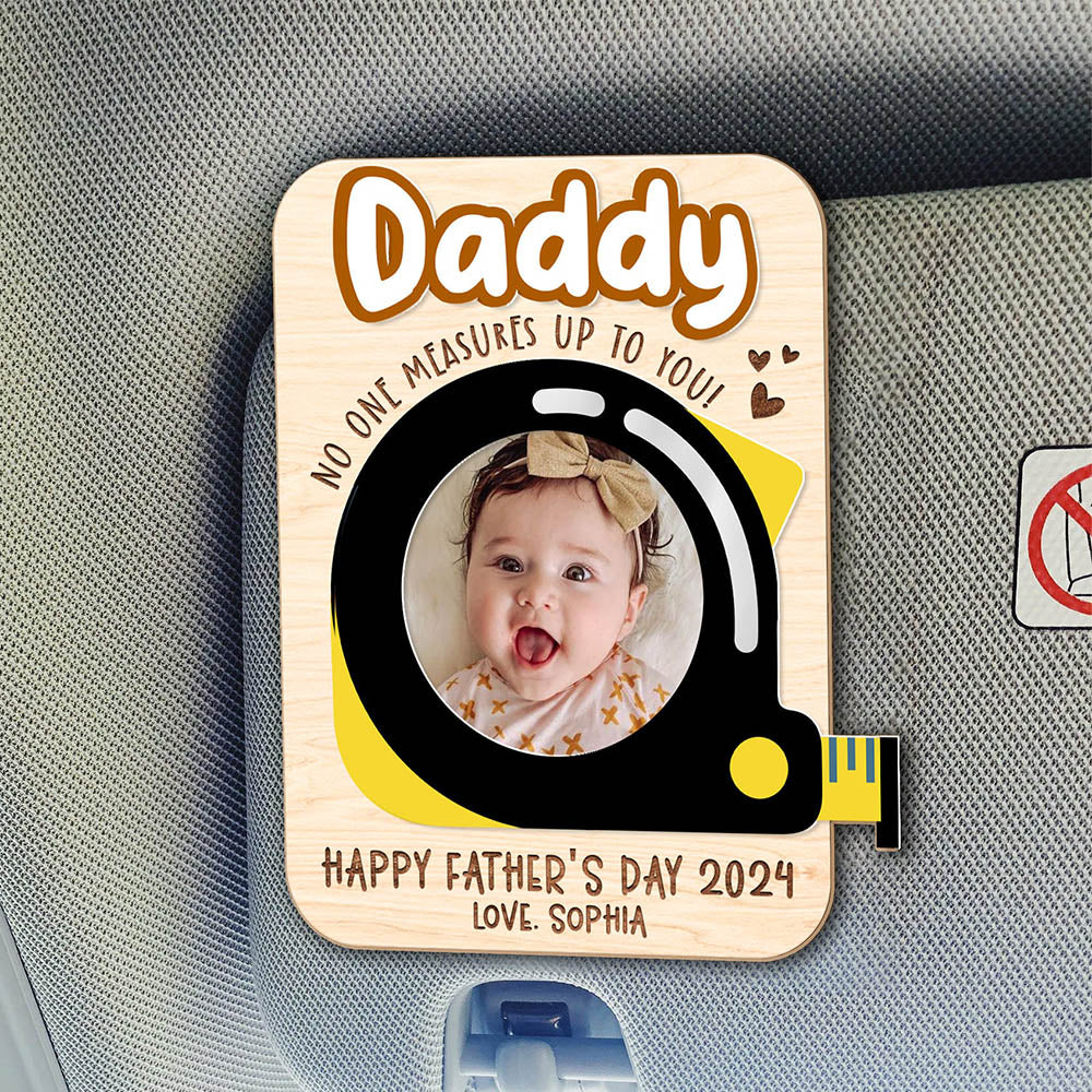 Custom Photo Car Visor Clip for Father's Day Drive Safe Gift for Grandpa