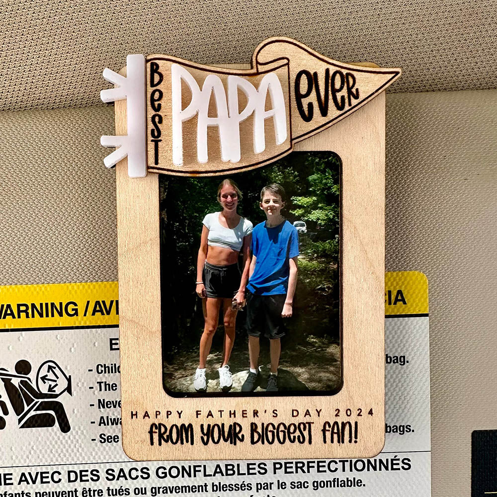 Dad/Grandpa/Papa Father's Day Gift Car Visor Clip Photo Frame Fridge Photo Magnet