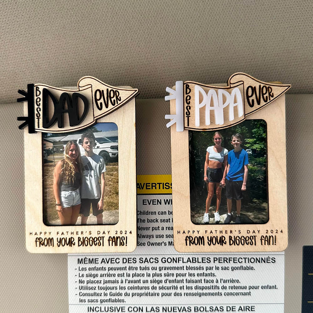 Dad/Grandpa/Papa Father's Day Gift Car Visor Clip Photo Frame Fridge Photo Magnet
