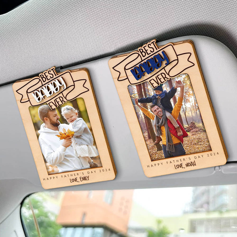 Dad/Grandpa/Papa Father's Day Gift Car Visor Clip Photo Frame