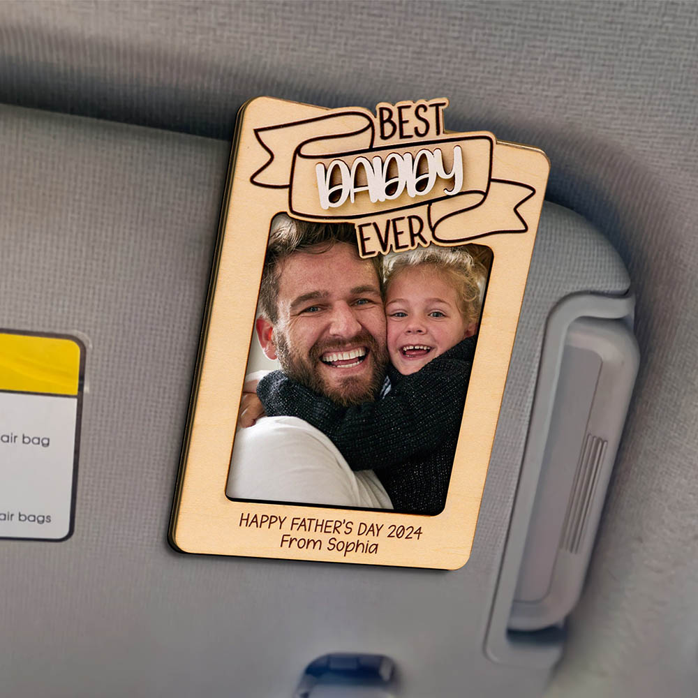 Dad/Grandpa/Papa Father's Day Gift Car Visor Clip Photo Frame