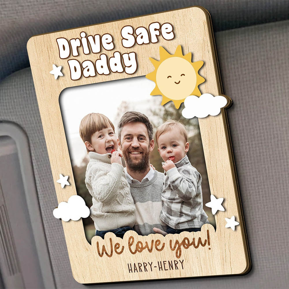 Dad/Grandpa/Papa Personalized Car Visor Clip Photo Frame