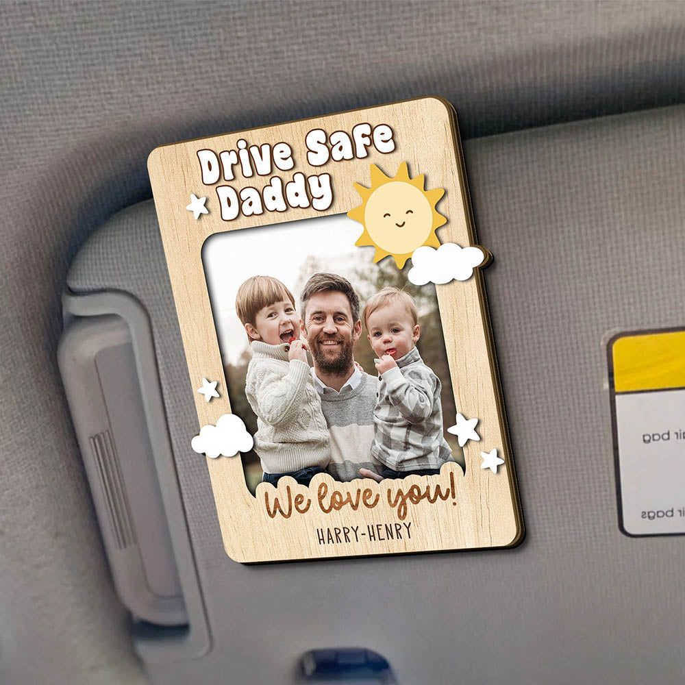 Dad/Grandpa/Papa Personalized Car Visor Clip Photo Frame