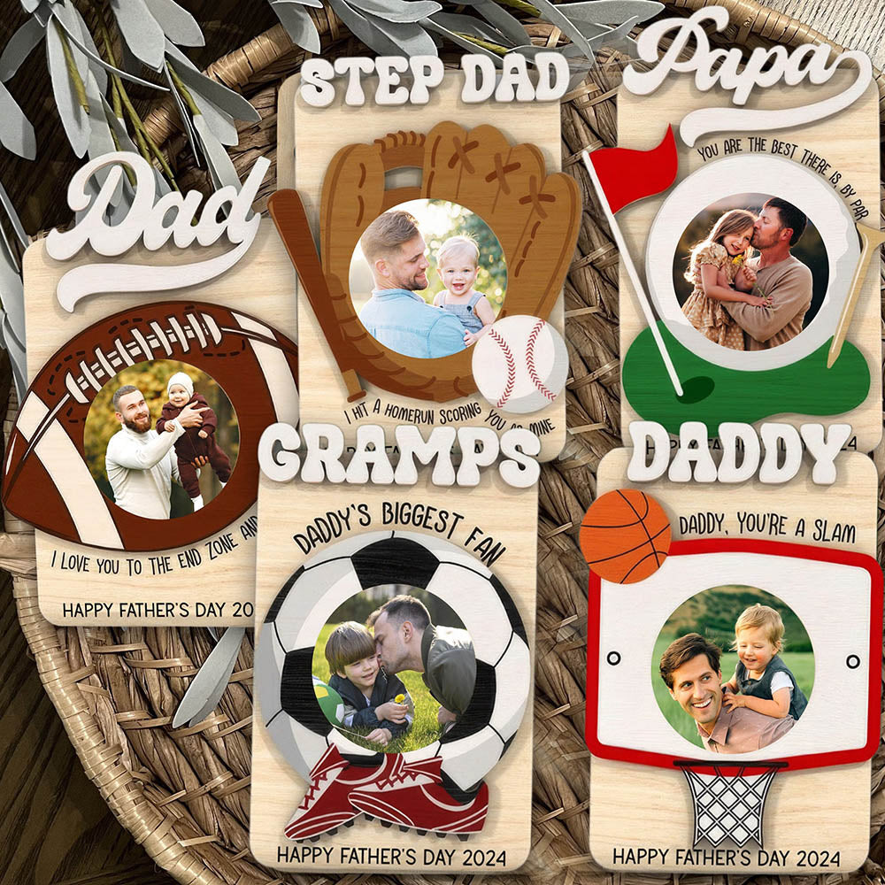 Dad/Grandpa/Papa Custom Photo Car Visor Clip for Father's Day Drive Safe Gift