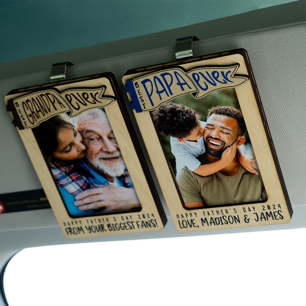 Father's Day Gift Car Visor Clip Photo Frame Fridge Photo Magnet