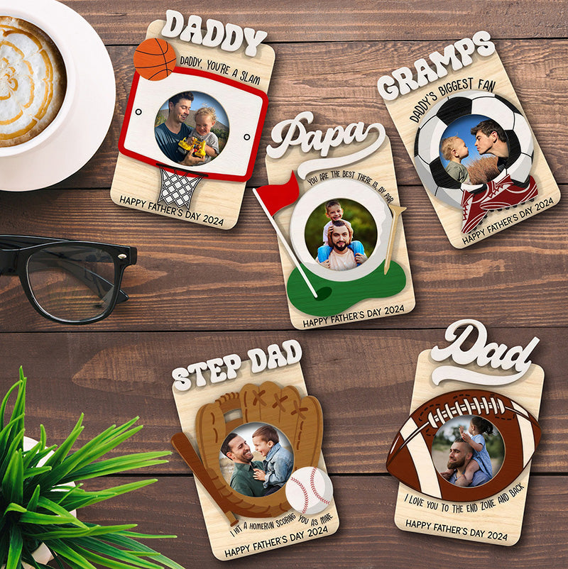 Father's Day Sport Photo Frame, Father's Day Gift, Gift For Grandpa, Gift For Dad,