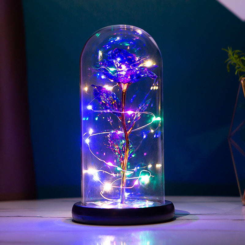 Blue-Forever Roses Eternal Flowers Red Rose in Glass Dome, Glass Rose Gifts for her, Mothers Day Birthday