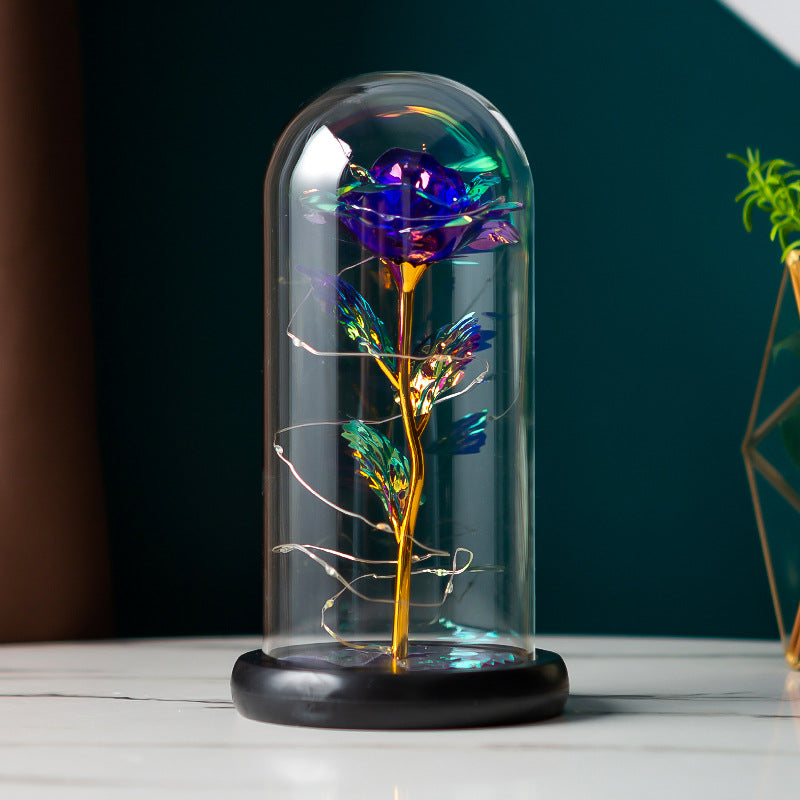 Purple-Forever Roses Eternal Flowers Red Rose in Glass Dome, Glass Rose Gifts for her, Mothers Day Birthday